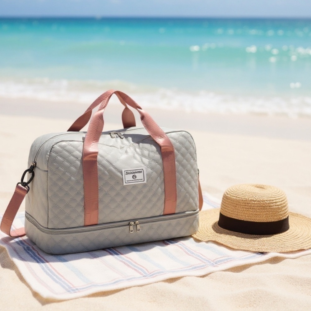 Pink & Gray Traveling Bag